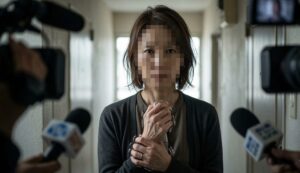 What was the true meaning behind the expression that Yohei Matsumoto's wife, Sachiko Fujimoto, showed to the reporters?